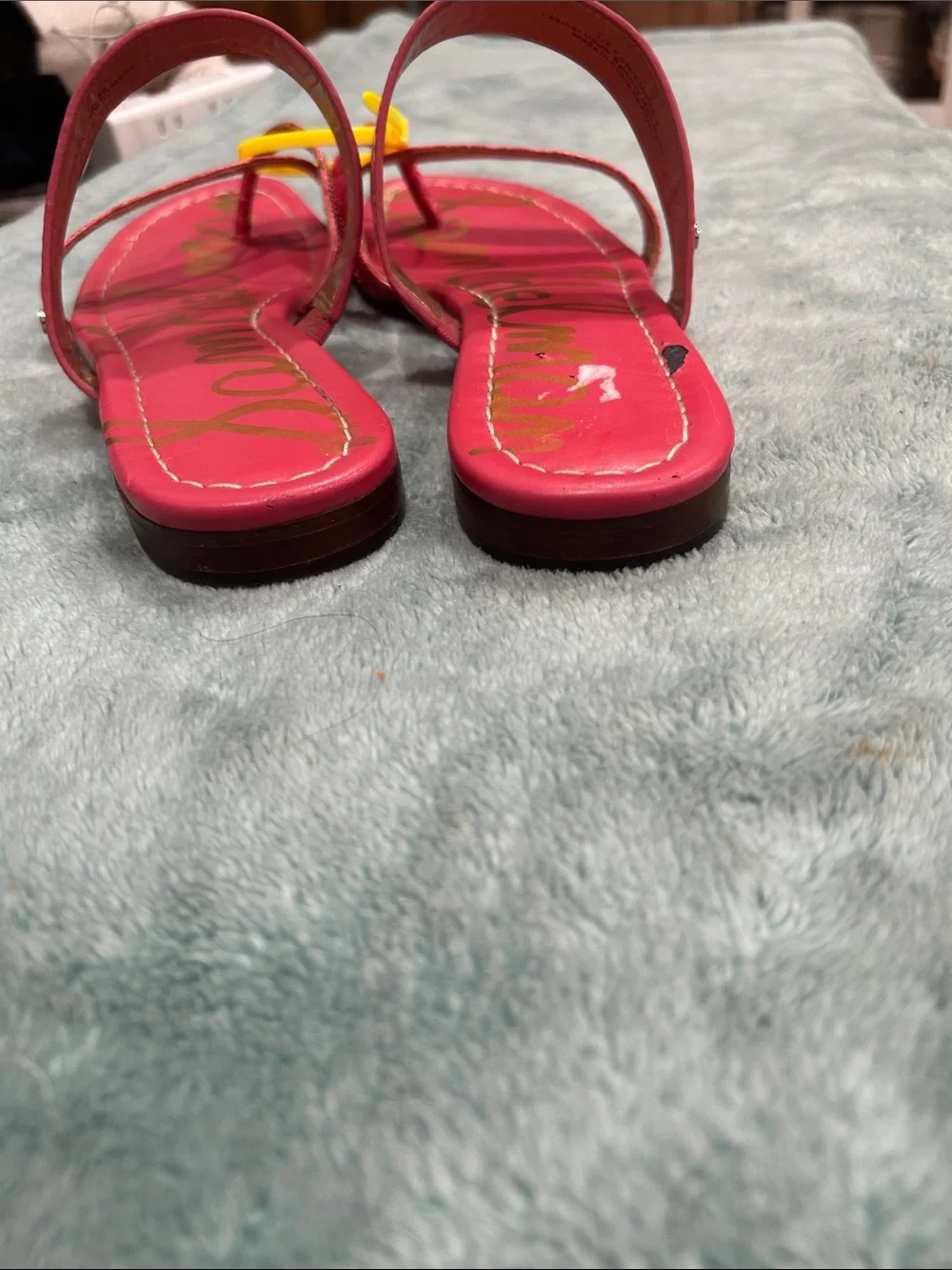 Sam Edelman Pink Croc-Embossed Slide Sandals - Picture 8 of 9